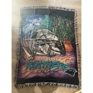 NFL Carolina Panthers football helmet tapestry throw blanket, 40x60